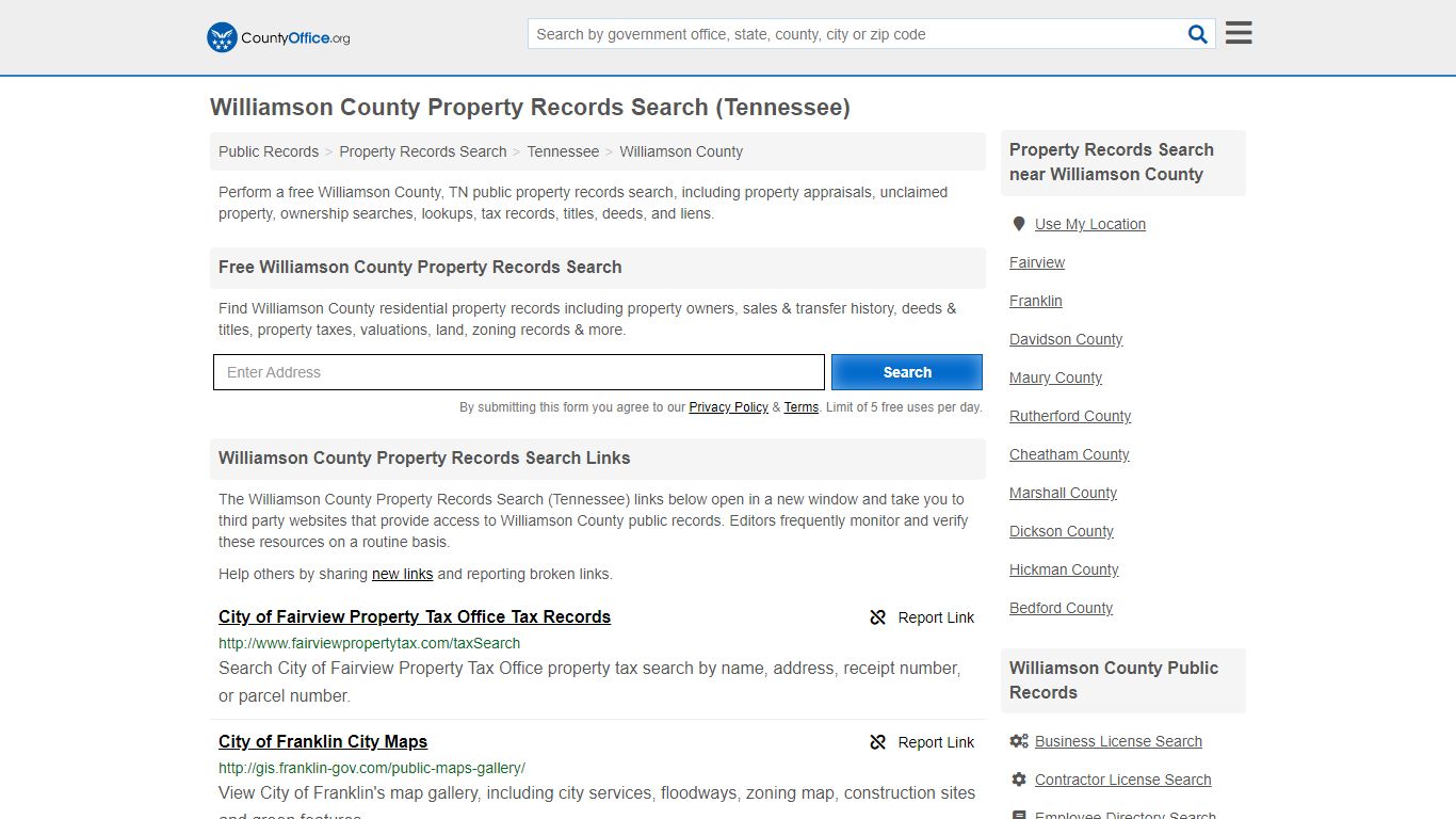 Property Records Search - Williamson County, TN ...